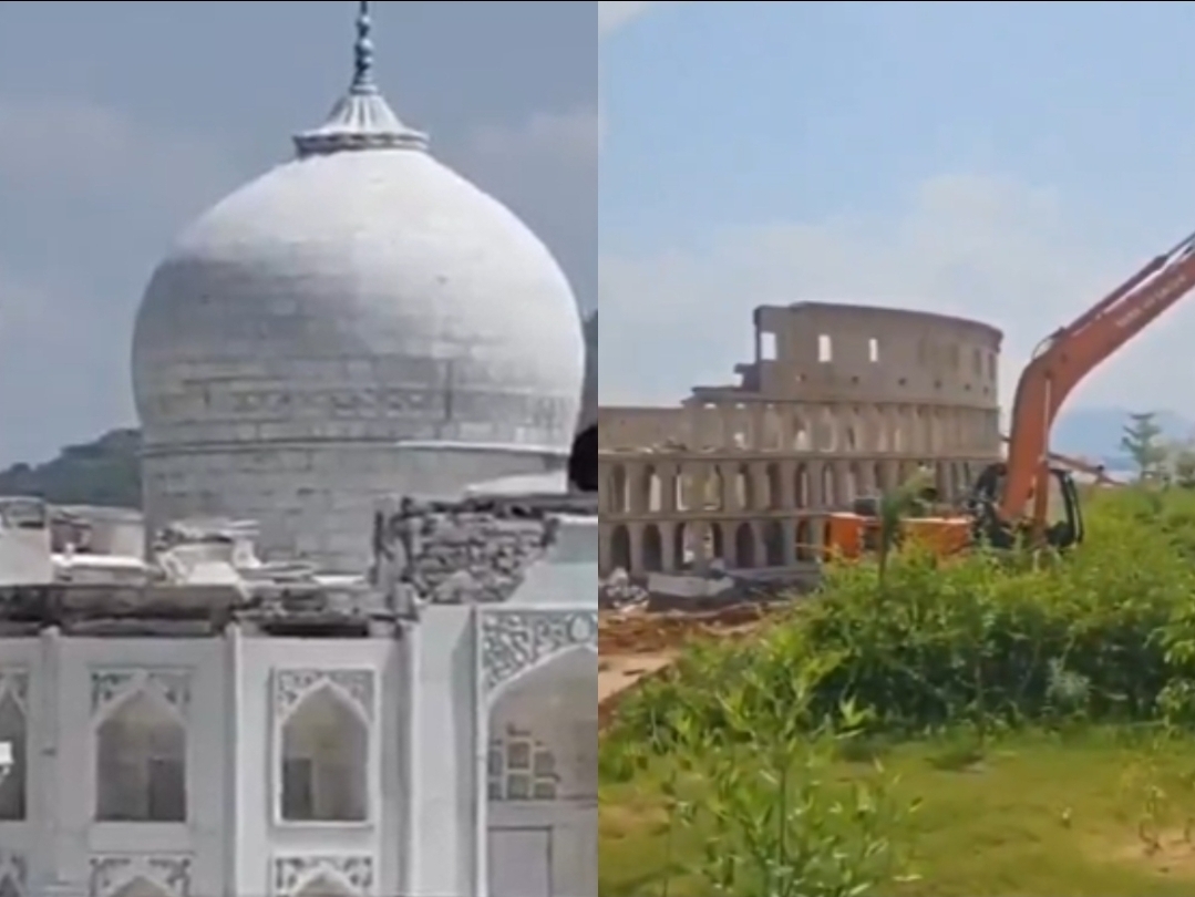 ताजमहल पर चला बुलडोज़र, सुप्रीम कोर्ट आदेश पर सेवन वंडर्स पार्क ध्वस्त